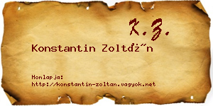 Konstantin Zoltán névjegykártya